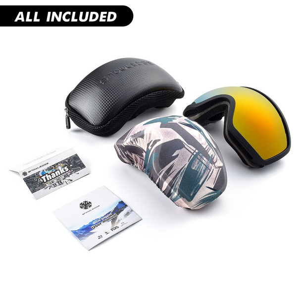 Snowledge Ski Goggle Icyvanes - Matte Black / REVO Green  - includes