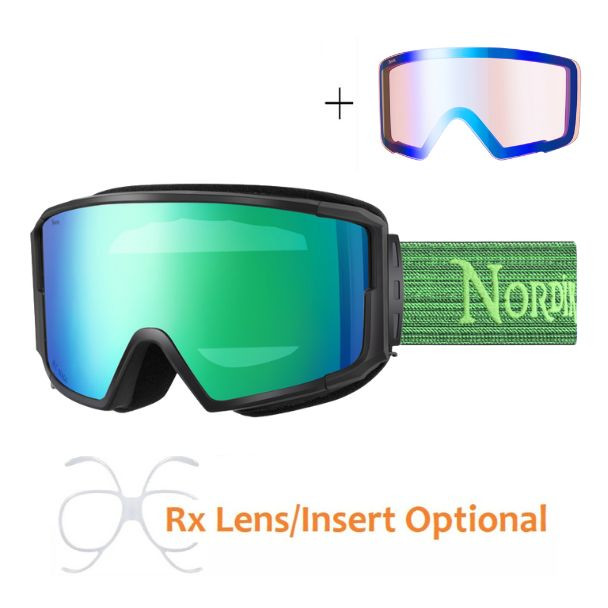 Nordik Viking Heated Ski Goggles - Matte Black Frame / Mirrored