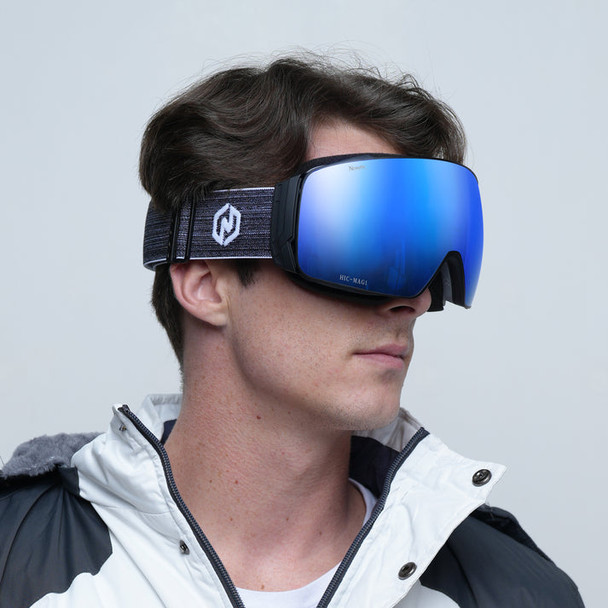 Nordik Torsten Magnetic Ski Goggles - Matte Black Frame /HC Blue