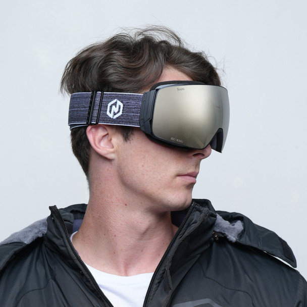 Nordik Torsten Magnetic Ski Goggles - Matte Black Frame /Gold