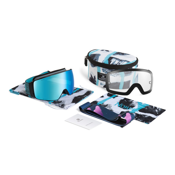 Nordik Torsten Magnetic Ski Goggles - Matte Black Frame / Ice Blue