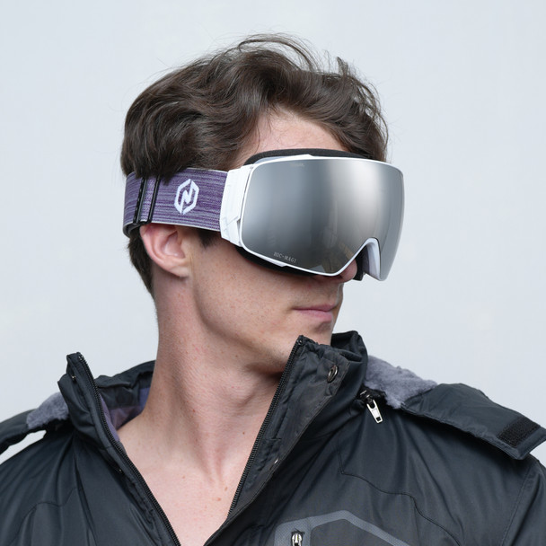 Nordik Torsten Magnetic Ski Goggles - Matte White Frame / Silver