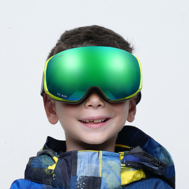 Nordik Freya Magnetic Youth Ski Goggles - Matte Flo Yellow Frame