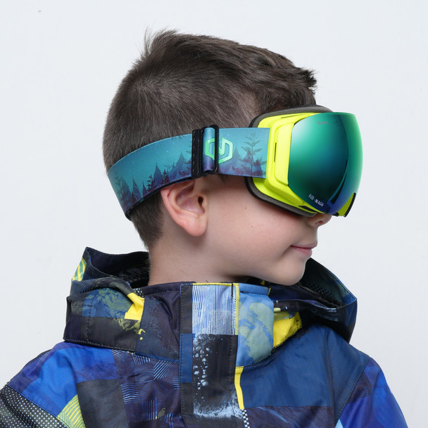 Nordik Freya Magnetic Youth Ski Goggles - Matte Flo Yellow Frame