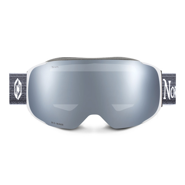 Nordik Hod Magnetic Ski Goggles - Matte White Frame / Silver