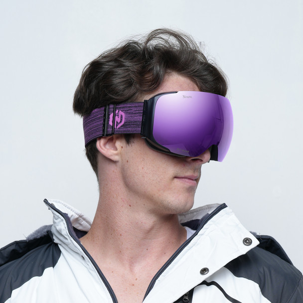 Nordik Hod Magnetic Ski Goggles - Matte Black Frame /Purple