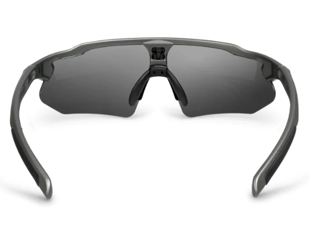 Nordik Aksel Matte Grey w/ Grey Polarized Lenses  - Sports Sunglasses for Cycling & Running - Goggles N More - rear view