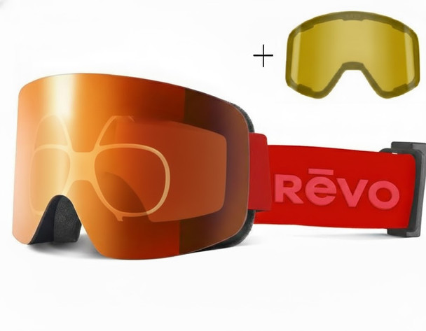 Revo Solstice No 9 Matte Black 11 Ski Goggles with Solar Orange