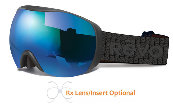 REVO Ranger No 16 Ski Goggles MATTE BLACK with Photochromic Water Blue Lens 01 PBL - Goggles N More - side view