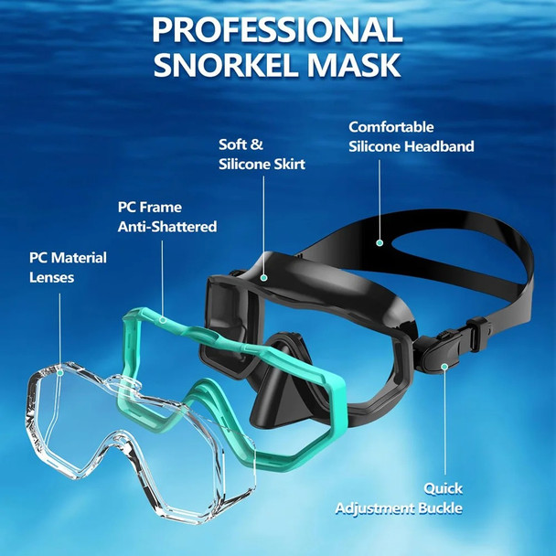 Kids Dive Snorkel Mask - Prescription Snorkel Mask - Parts Graphic -  Goggles N More
