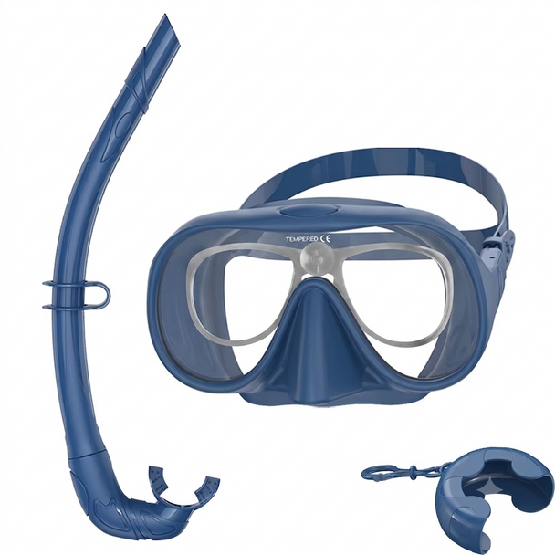 (1) Adults Prescription Dive Snorkel Mask NAVY - Goggles N More