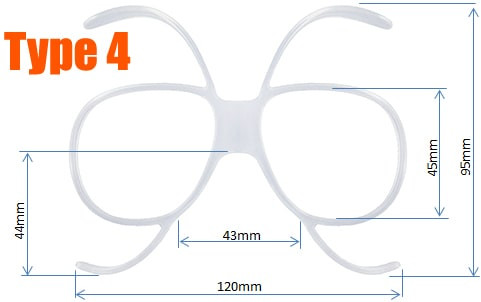 Dimensions of Goggles Insert - Type 4