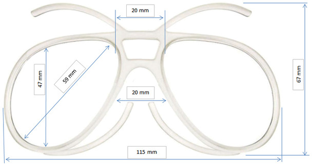 Dimensions of Goggles Insert - Type 2