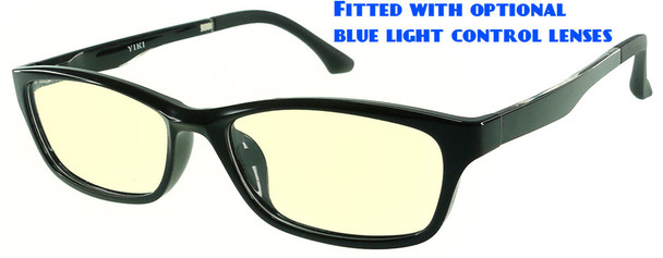 Rodessa - Black Prescription Glasses with Optional Blue Light Control Lenses Fitted