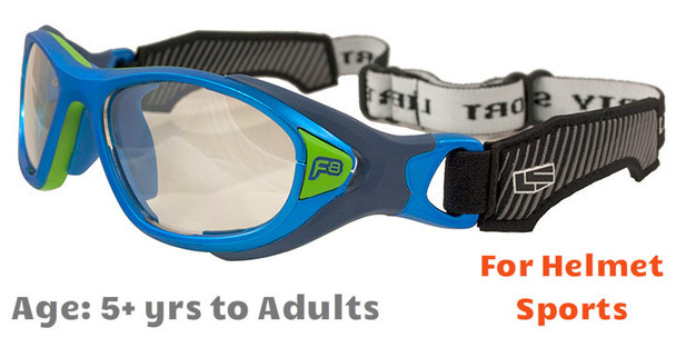 Rec Specs F8 Helmet Spex Prescription Sports Goggles in Matte Electric Blue
