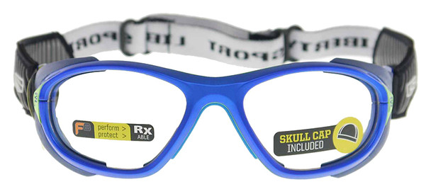 Rec Specs F8 Helmet Spex Prescription Sports Goggles in Matte Electric Blue - Front View