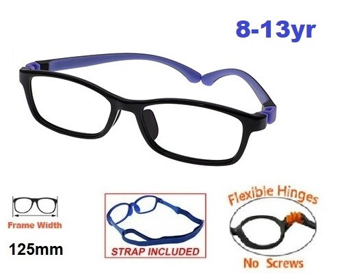 Kids Glasses Flexible 9008 Black Purple Kids Prescription Glasses