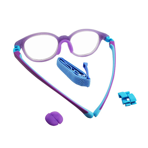 Kids Glasses Flexible 9009 Purple Blue Kids Prescription Glasses