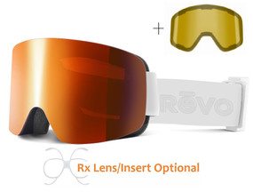 Revo Solstice No 9 Matte White 09 Ski Goggles with Solar Orange