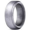 Silver - Silicone men's ring