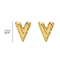 V-Shaped Stainless Steel 18K Gold Plated Waterproof Earrings