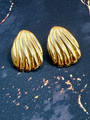 SS 18K Gold Plated PVD Shell-shaped Earrings Hypoallergenic Waterproof