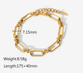 Stainless Steel PVD Gold Link Bracelet – Waterproof, Non-Tarnish Modern Chain Bracelet