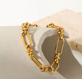 Stainless Steel PVD Gold Link Bracelet – Waterproof, Non-Tarnish Modern Chain Bracelet