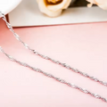 Italy 925 Sterling Silver Rope Chain Necklace | Waterproof, Hypoallergenic | 40 cm • 45 cm • 40+5 cm Adjustable