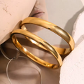 18K PVD Gold Plated Hinged Clasp Bangle Bracelet