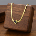 Gold Plated Clover Snake Chain Necklace