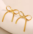 18K Gold Plated Bow Drop Earrings