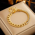 18K Gold Plated Crystal Chain Bracelet