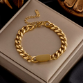 18K Gold Plated ID Chain Bracelet