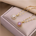 18K Gold-Plated Spinning Halo Disc Necklace