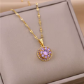 18K Gold-Plated Spinning Halo Disc Necklace