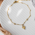 18K Gold-Plated Heart Charm Anklet