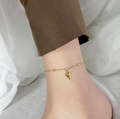 18K Gold-Plated Heart Charm Anklet