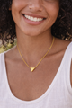 18K PVD Gold Triangle Pendant Necklace