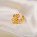18K Gold-Plated Adjustable Floral Ring