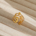 Celestial Sun & Moon Adjustable Gold Ring