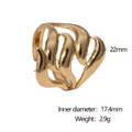 18K PVD Gold Flow Statement Ring – Sculptural Stainless Steel Ring