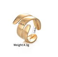 18K PVD Gold Sculptural Open Cuff Ring