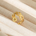 Interwoven Chain Adjustable 18K PVD Ring