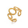 Open Link Chain Adjustable PVD Gold Ring
