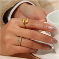 Adjustable 18 K PVD Gold Open Ring