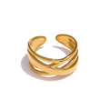 Solara Wave Adjustable PVD Gold Ring