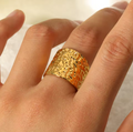 Aurelian Hammered Cuff Ring in 18K PVD Gold