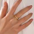 Solène Triple Band Ring (18K PVD Gold)
