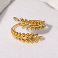 PVD Gold Laurel Ring